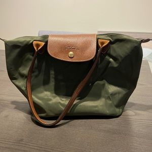 Longchamp purse - army green color.